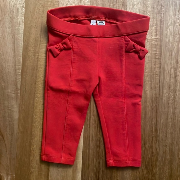 Janie and Jack Other - Janie and Jack Baby Red Leggings Ponte Pant with Bows on Pockets, 3-6m